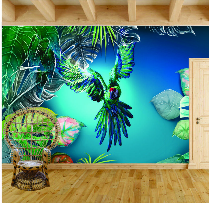 Tropical Forest Wall with Stream wallpaper Murals WallArt Studios
