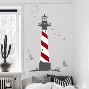 Lighthouse Seagulls Boats