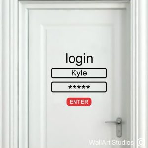 Login Wall Art Door Sticker