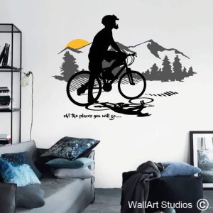 Mountain Bike Sunset Wall Decal