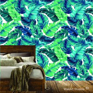 Turquoise Palm Leaves Wallpaper