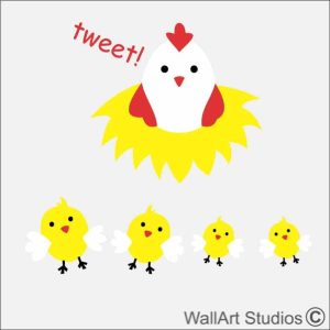 Chicken with chicks Farm yard wall sticker